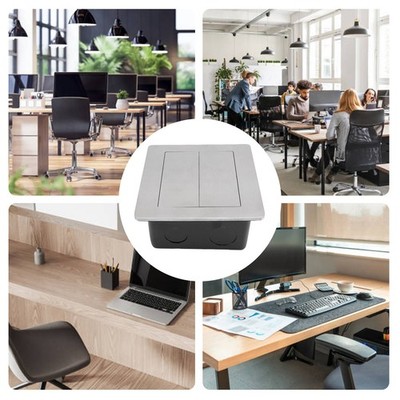 Recessed Floor Socket 2 X 3 Prong And LAN Port Sliding Door Embedded Floor Outle