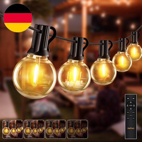 Heipard Lichterkette AußEn Led Strom Dimmbar - 15M Lichterkette Outdoor Mit 25+2-image