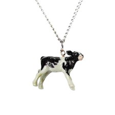 Joyería Little Critterz - Collar Vaca Holstein - Colgante Joyería Porcelana