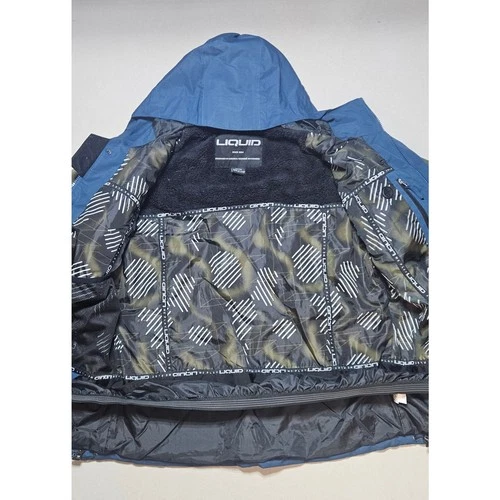 Liquid Mens M Blue Olive Snowboard Ski Jacket Hooded Insulated Winter Coat image 5