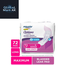 Equate Incontinence Pads for Women 72 Ct  Max Absorbency Long Length