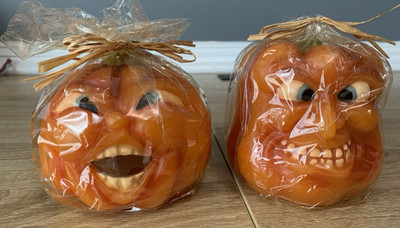 Lot of 2 Halloween Jack-O-Lantern Pumpkin Candles Target NEW