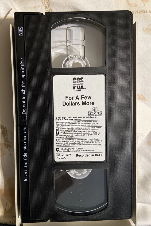 For A Few Dollars More VHS Key Video 60s Spaghetti Western - Image 4 of 4