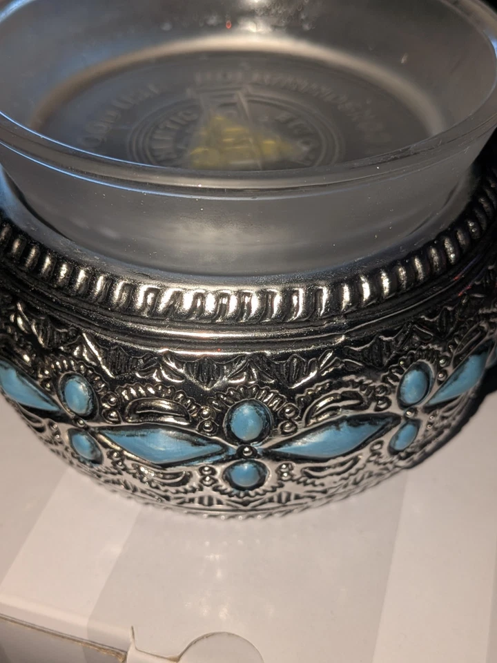Genuino Scentsy Southwest Splendor Element Calentador Color Turquesa y Plata Foto 3 de 4