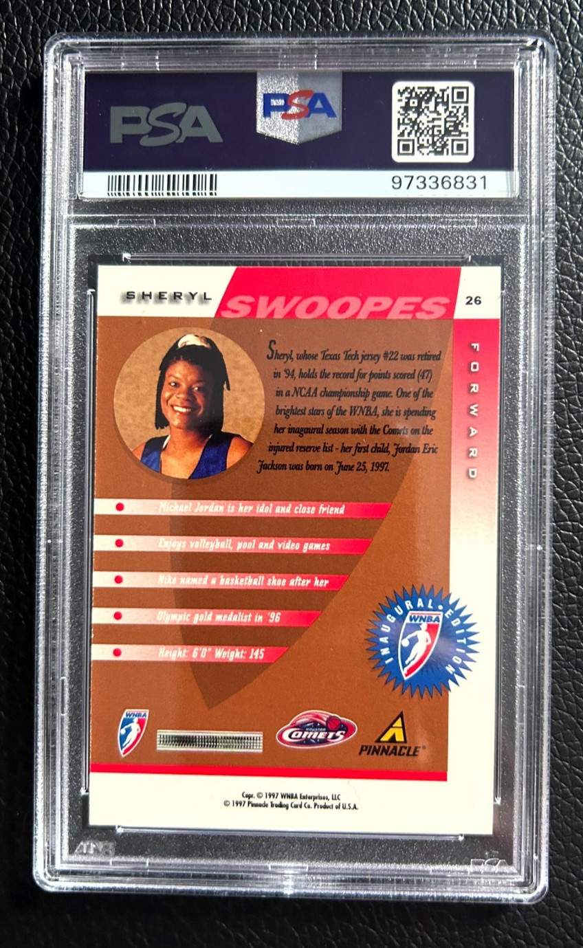 1997 Pinnacle Inside WNBA Sheryl Swoopes COURT COLLECTION PSA 8 view 2