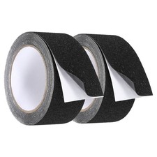 2 Pcs Rubber Grip Tape, 2 in x 16 ft Non-Slip Tape with Texture, Black