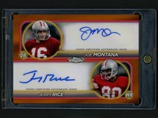 2024 Topps Chrome Joe Montana/Jerry Rice Dual Autograph Card #21/25 49ers