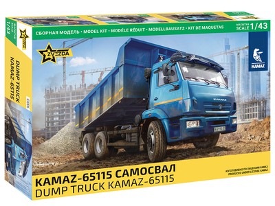 ZVEZDA 1/43 KIT LKW KAMAZ DUMP TRUCK MODELLBAU STATISCHES MODELL DIECAST