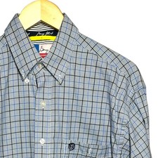 Wrangler Men's Size M Blue Plaid Cowboy Cut Long Sleeve Button Up Shirt