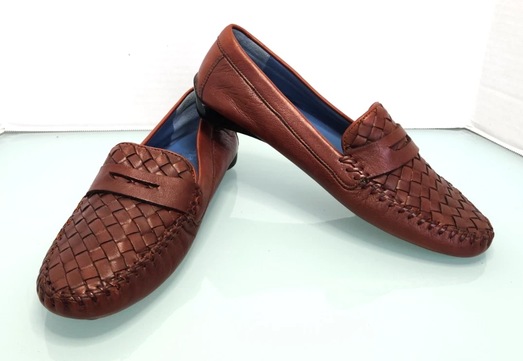 Robert Zur Brown Woven Leather Bit Slip-Ons 14 W Robert Zur Brown Woven Leather Bit Slip-Ons 14 W main image 4