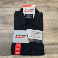 NWT NEW Dickies Work Shirt Temp Control Flex Mens Medium Black Short Sleeve