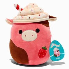 Squishmallows Rishi the Strawberry Milkshake Cow Plush Toy 8" NWT