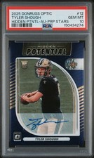 2025 Optic  Potential Tyler Shough #12 Purple Stars Auto /25 Rookie 💎 PSA 10 RC