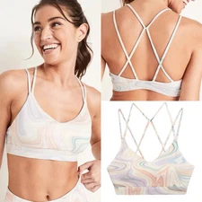 Old Navy Women’s Active Light Support Strappy V-Neck Sports Bra Size XS XXL 3X