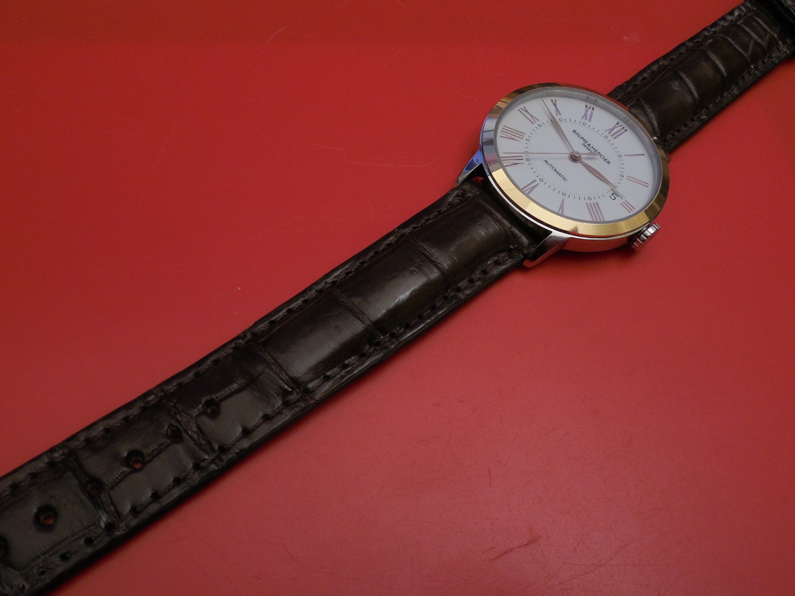 Baume and Mercier 36MM 10223 CLASSIMA 18K ROSE GOLD / STEEL AUTOMATIC DATE WATCH image 6