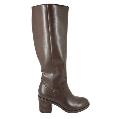 DV Dolce Vita Women's Ullah Wide-Calf Block-Heel Boots Dark Brown Size 6