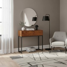 Consolle Ingresso con Cassetto in Legno e Acciaio 80x30x76 cm Legno/Nero DecHome