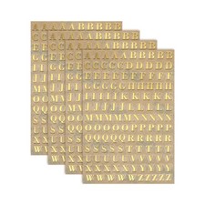 4 Sheets Letter Stickers 0.18" Letter Stickers Alphabet Stickers Gold Uppercase