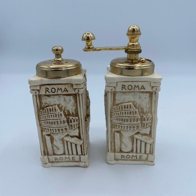 ACCIAIO TEMPERATO ITALY SALT PEPPER GRINDER SHAKER ROMA VENEZIA PISA VINTAGE