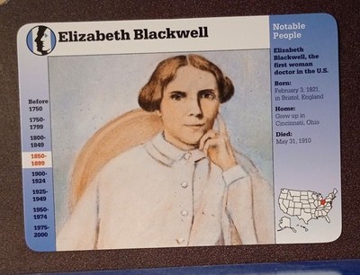 1995 Elizabeth Blackwell First Woman To Earn Medical Degree Physician Large Card