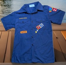 Boy Scouts Of America Youth Large Uniform Shirt Flag Patches Orange County Cal