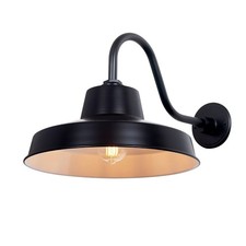 14 Inch Outdoor Gooseneck Barn Light Fixture with 14 in. Long Extension Arm, ...