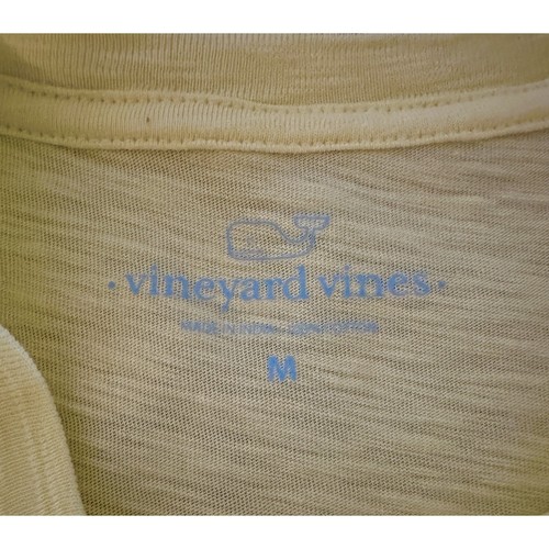 Vineyard Vines Slub Embroidered Whale Pocket Tee Mens Medium Short Sleeve Yellow - Picture 4 of 6