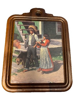 Jim Daly Tim Sawyer Wall Plaque Vintage School Days Rustic Americana