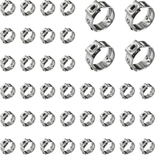 40Pcs 12.8-15.3mm Single Ear Hose Clamps, 304 Stainless Steel 