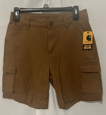 Carhartt Cargo Carpenter Canvas Shorts Boys Size 14 Beige NEW