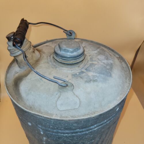 Vintage Galvanized Metal Gas Can - Old Ironsides - 5 Gallons - Picture 10 of 12