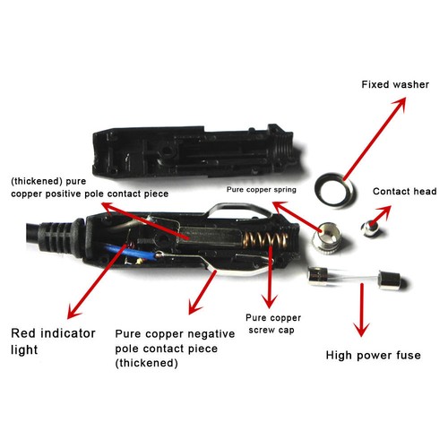 NEW 12V Male Car Cigarette Lighter Socket Plug Connector With Fuse Red LED - UK - Picture 7 of 12