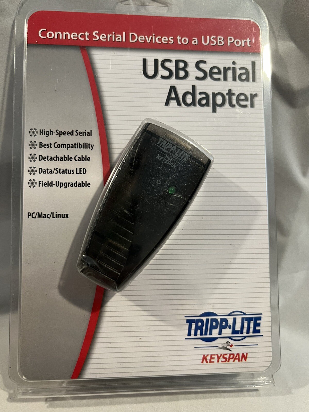 TRIPPLITE USB to Serial Adapter, Model USA19HS, Black, New In