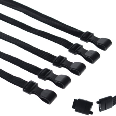 5 pc MRI Safe ID Lanyards (No Metal) with Safety Breakaway & No Twist Badge Clip