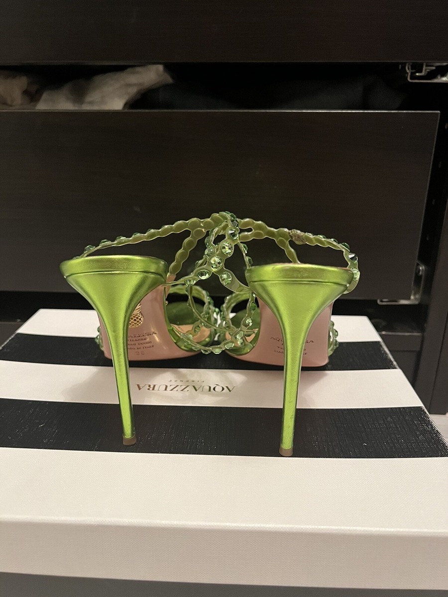 Aquazzura ハイヒールサンダル グリーン FW24/25 Aquazzura Tequila Lime Green Sandals Sz 38 Women's | eBay