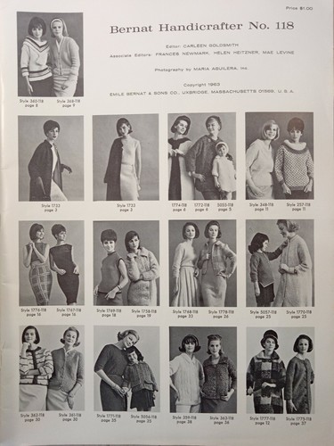 Colección Bernat Mohair #118 Handicrafter 1963 De Colección Moda Tejido Mujeres Prendas - Imagen 3 de 11
