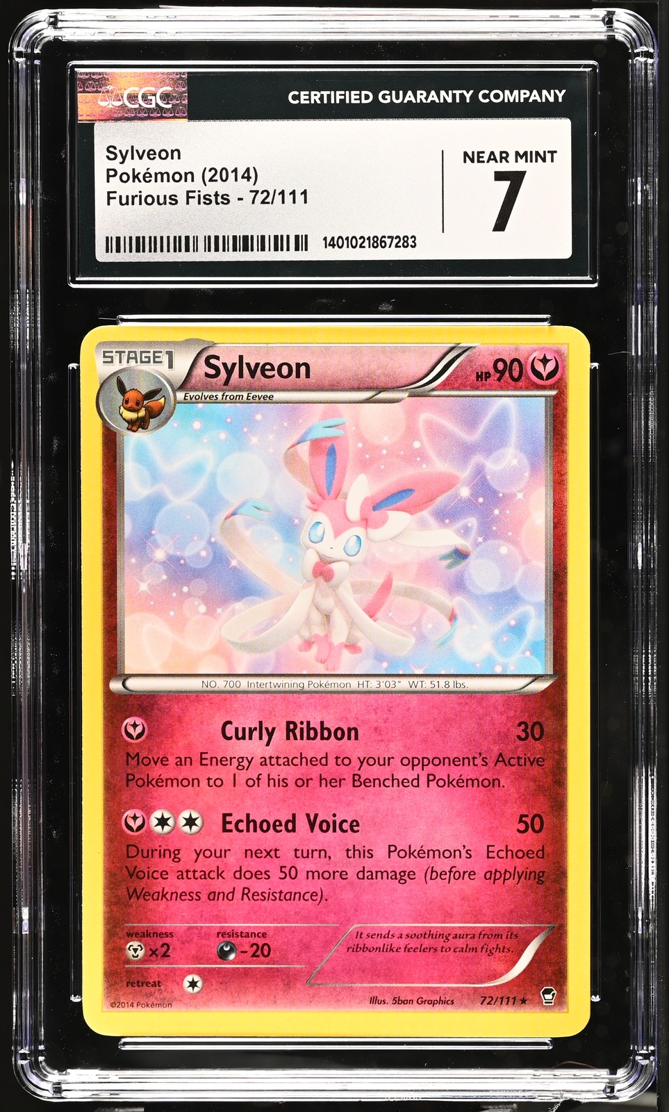 2014 Furious Fists Sylveon #72/111 CGC 7 Graded Pokemon Card