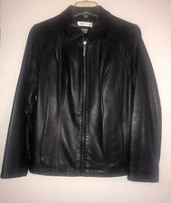 Preston & York Excellent Condition GENUINE Leather Zip Up Jacket Size M