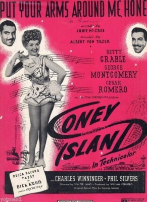 Put Your Arms Around Me Honey, Coney Island, 1937, Antique Vintage sheet music