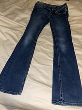 GRACE in LA WOMEN'S JEANS size 27 POCKET FLAPS/SUPER BLING/5 POCKET PRE-OWNED