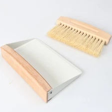 Mini Dustpan and Brush Set Small Beechwood Broom and Dust Pan Set Portable Cl...