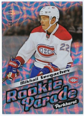 2016/17 Parkhurst Rookie Parade card# RP29 of Mikhail Sergachev