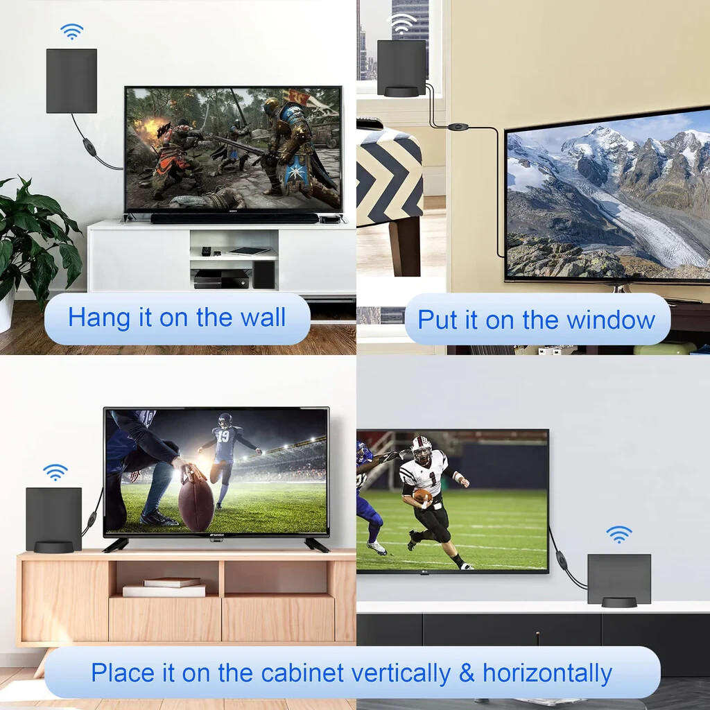 Indoor TV Aerial, Amplified HD Digital TV Aerial Long Range Reception, Indoor TV eBay