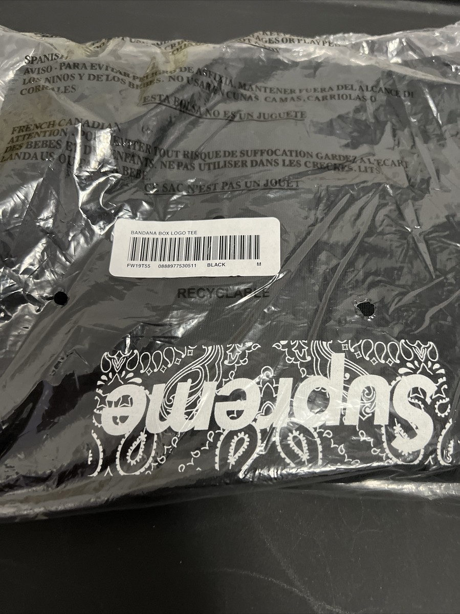 Supreme Bandana Box Logo Tee Black Size Medium 100 Supreme Bandana Box Logo Tee Black Size Medium 100