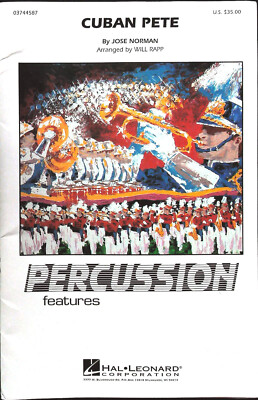 Cuban Pete Percussion Features Full Score and Parts for Marching Band