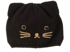 NEW BABY GIRL KNIT KITTY CAT KNIT HAT SIZE 6-12 MTHS BY GYMBOREE
