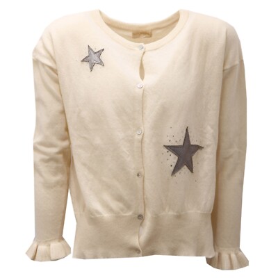 9340AD cardigan bimba girl MONNALISA off white wool sweater kids