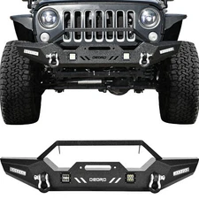 OEDRO Front Bumper for 2007-2018 Jeep Wrangler JK JKU w/ LED Lights & D-Rings