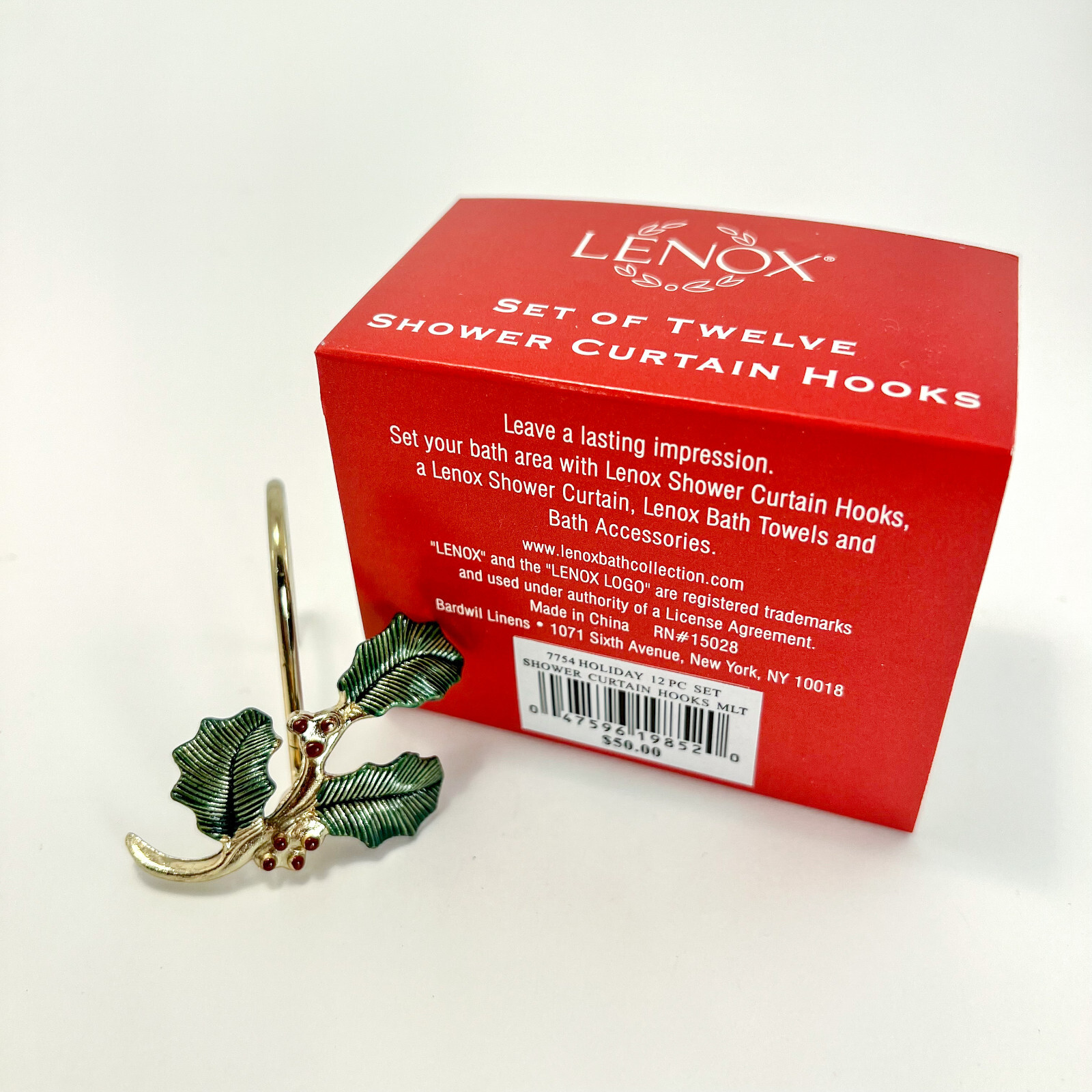 Lenox Holiday Shower Curtain Hooks 12 Pc Set eBay