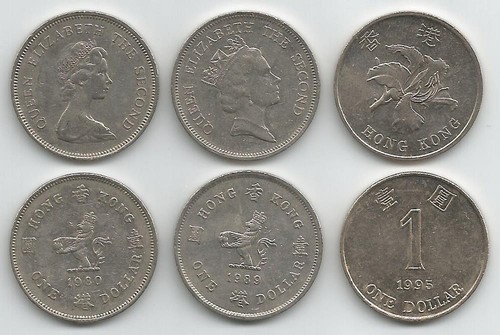 Complete Set of 30 Hong Kong KM43-63-69a (XF) 1 Dollar Coins 🇭🇰